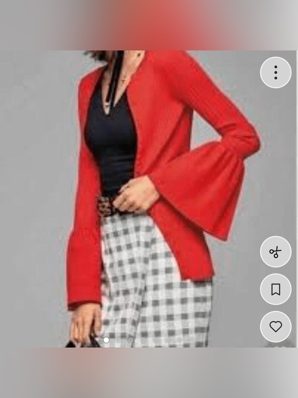 Cabi Red Bell-Sleeve Open Cardigan Sweater Medium